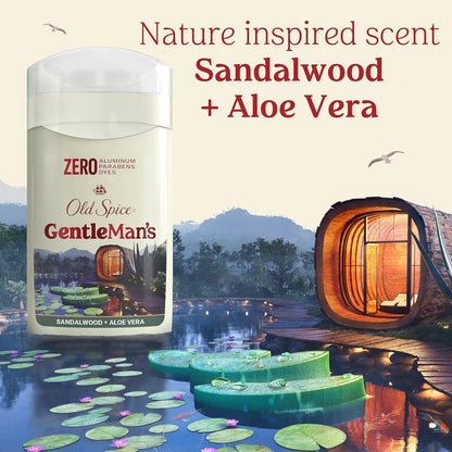 Old Spice GentleMan's Dry Feel Aluminum Free Deodorant Streamlined Stick for Uncluttered Bathroom Counters
