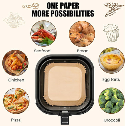 OLESBUR Air Fryer Liners Disposable – Holiday Gift Basket Addition for Air Fryer Owners, 200 Pcs 8 Inch Parchment Liners