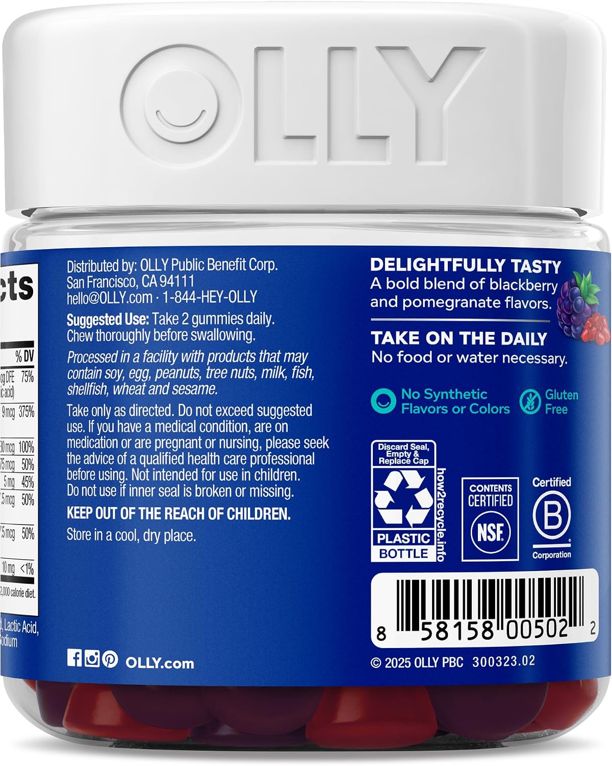 OLLY Men's Multivitamin Gummy – On-the-Go Nutrition for Men Who Skip Meals, Travel-Ready Chewable
