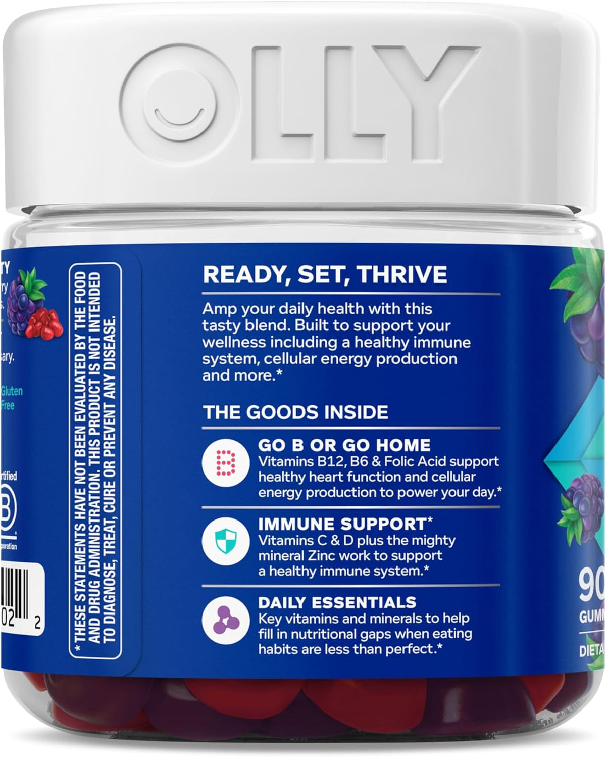 OLLY Men's Multivitamin Gummy – On-the-Go Nutrition for Men Who Skip Meals, Travel-Ready Chewable