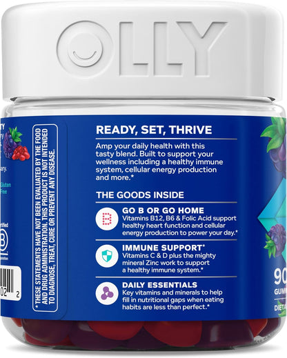 OLLY Men's Multivitamin Gummy – On-the-Go Nutrition for Men Who Skip Meals, Travel-Ready Chewable