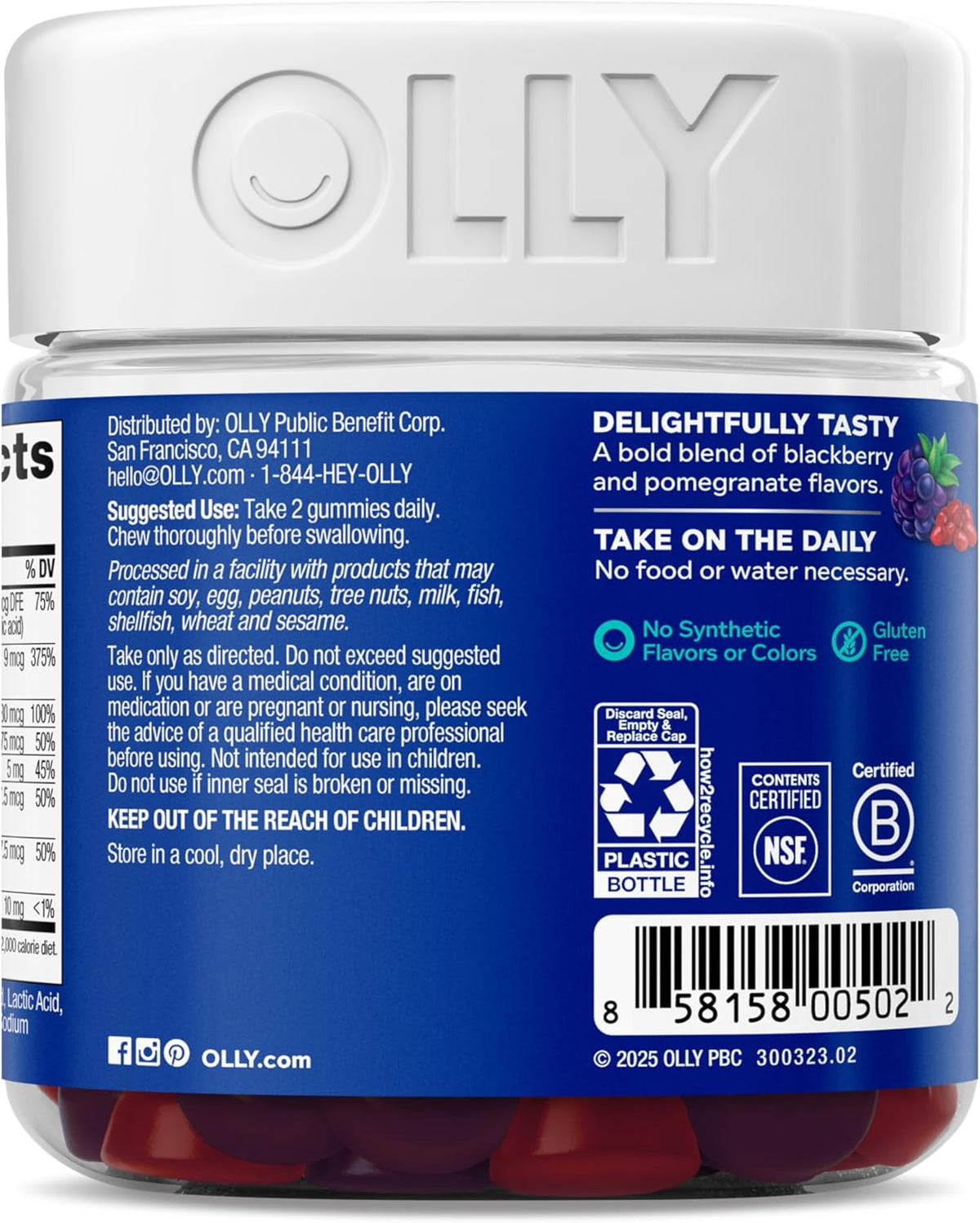 OLLY Men's Multivitamin Gummy – On-the-Go Nutrition for Men Who Skip Meals, Travel-Ready Chewable