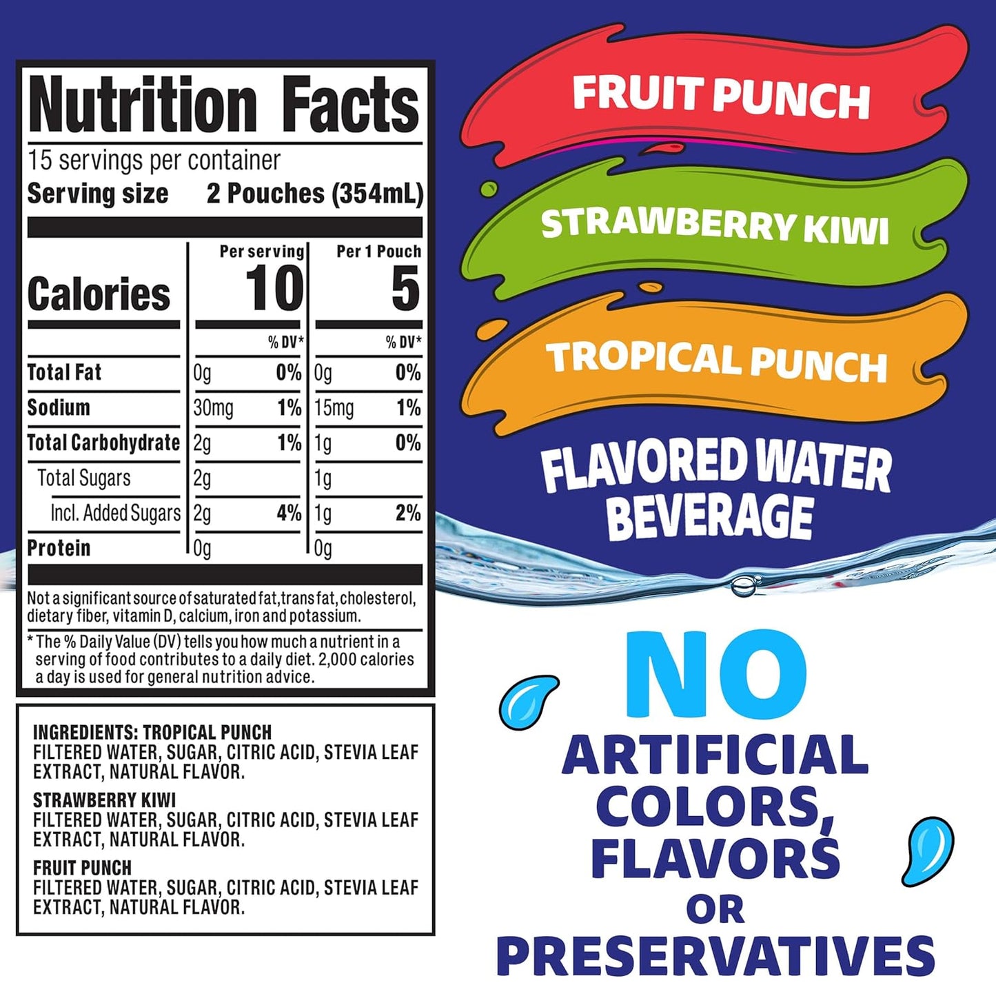 only 1g of sugar per 6 fl oz pouch