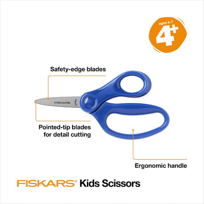 optimized blade opening angle that helps children open scissors without losing grip