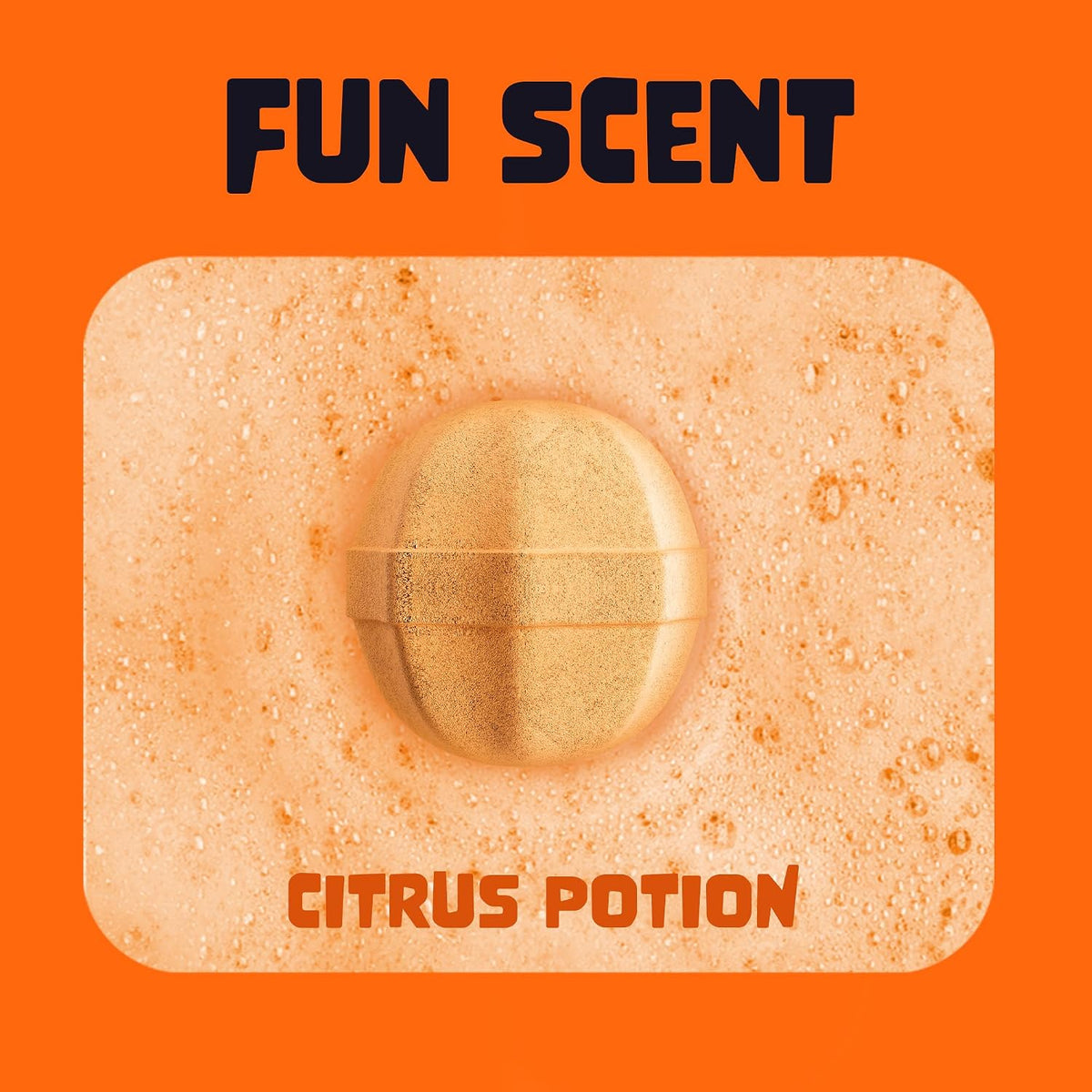 orange citrus fragrance and vibrant color-dissolving fizz bath
