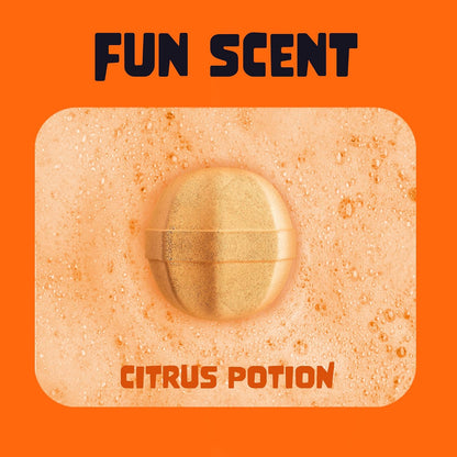 orange citrus fragrance and vibrant color-dissolving fizz bath