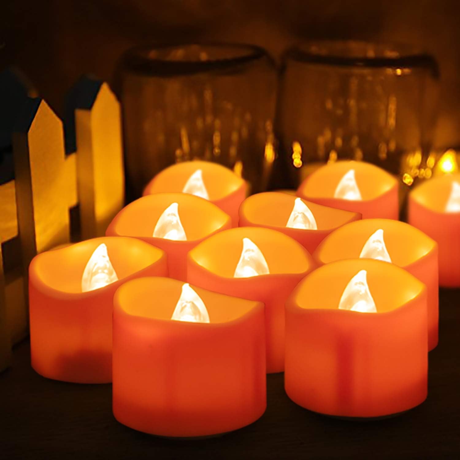 orange shade color with warm white led output tuned for autumn/halloween ambiance