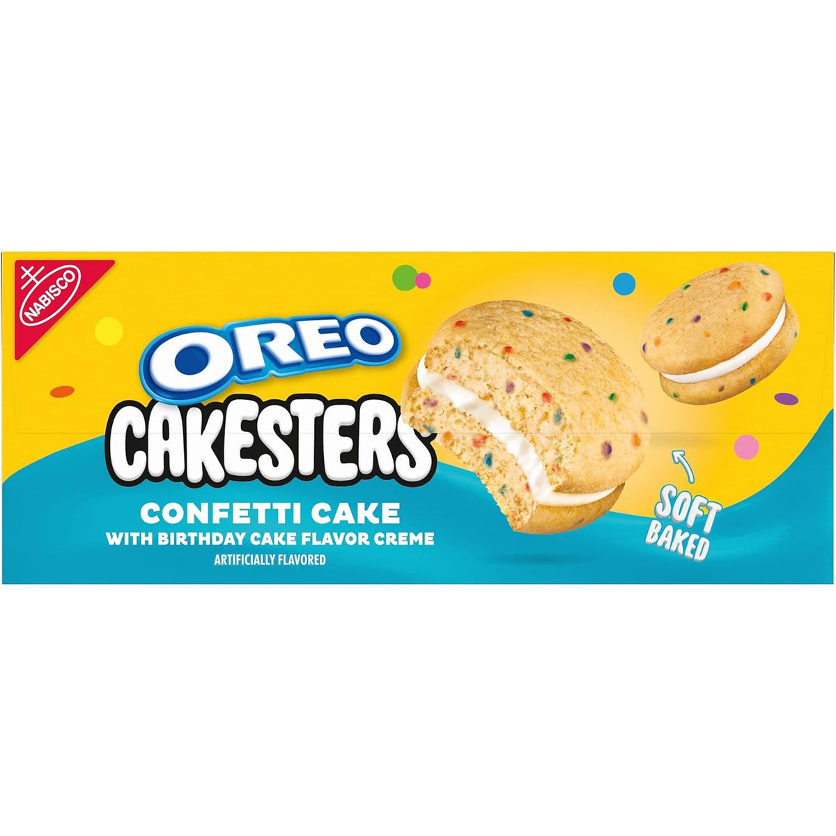 OREO Cakesters Confetti Cake Soft Snack Cakes – After-School Snack for Kids Age 4 and Up, 5 Soft-Baked Snack Packs