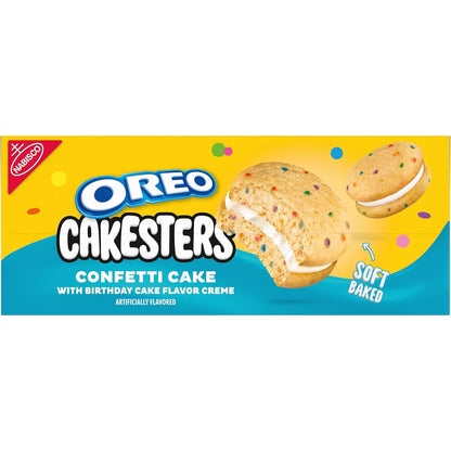 OREO Cakesters Confetti Cake Soft Snack Cakes – After-School Snack for Kids Age 4 and Up, 5 Soft-Baked Snack Packs