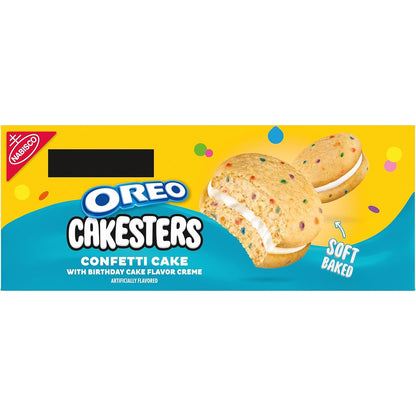 OREO Cakesters Confetti Cake Soft Snack Cakes – After-School Snack for Kids Age 4 and Up, 5 Soft-Baked Snack Packs