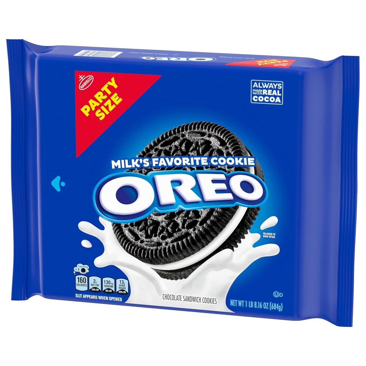 OREO Chocolate Sandwich Cookies, Party Size 24.16 oz – Desk Pantry Treat for Home Office Focus Breaks