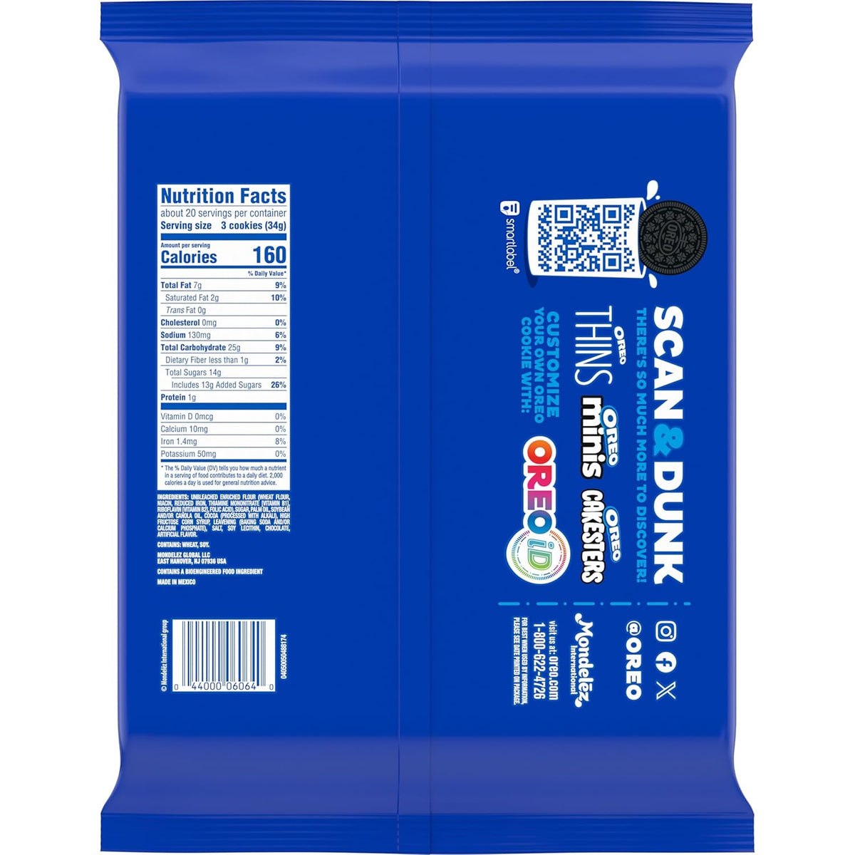 OREO Chocolate Sandwich Cookies, Party Size 24.16 oz – Desk Pantry Treat for Home Office Focus Breaks