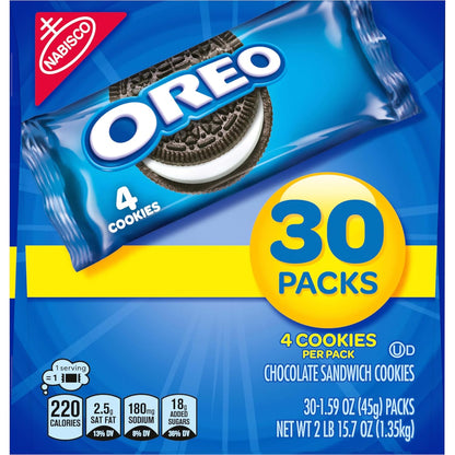 OREO Chocolate Sandwich Cookies Snack Packs – Easter Basket Filler and Halloween Treat Bag Addition