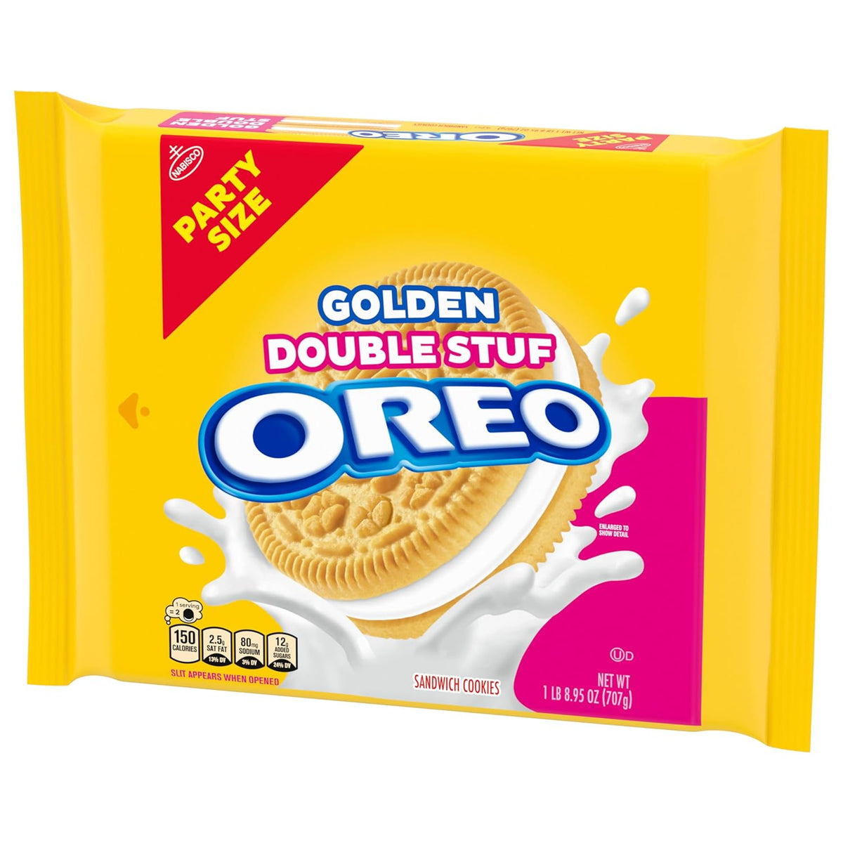 OREO Double Stuf Golden Sandwich Cookies Holiday Hostess Gift, Party Size Resealable 24.95 oz
