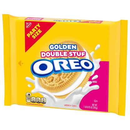 OREO Double Stuf Golden Sandwich Cookies Holiday Hostess Gift, Party Size Resealable 24.95 oz