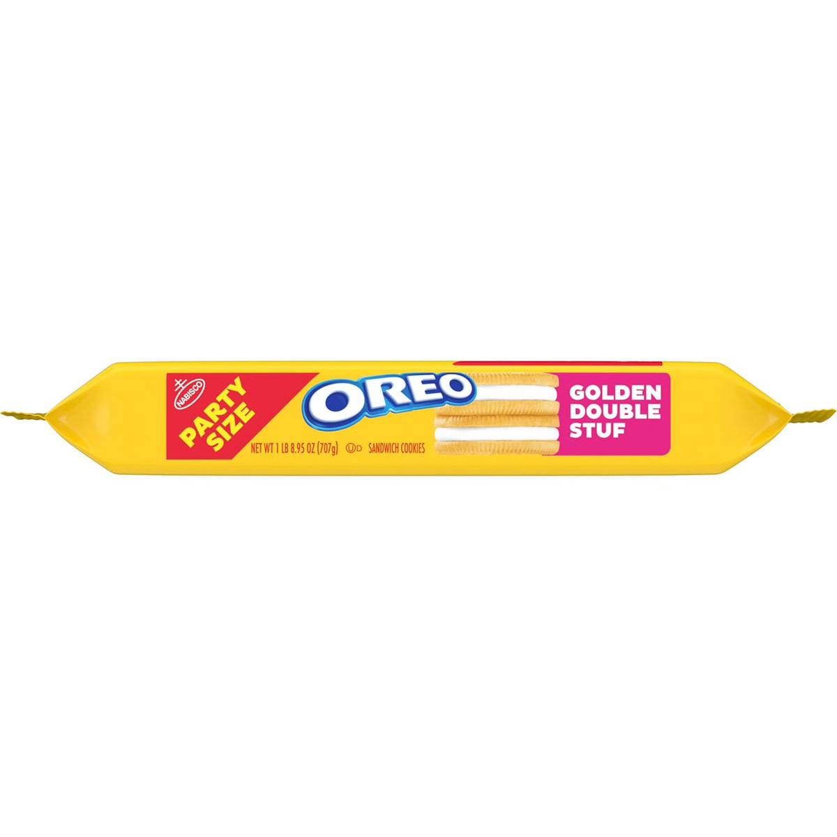 OREO Double Stuf Golden Sandwich Cookies Holiday Hostess Gift, Party Size Resealable 24.95 oz