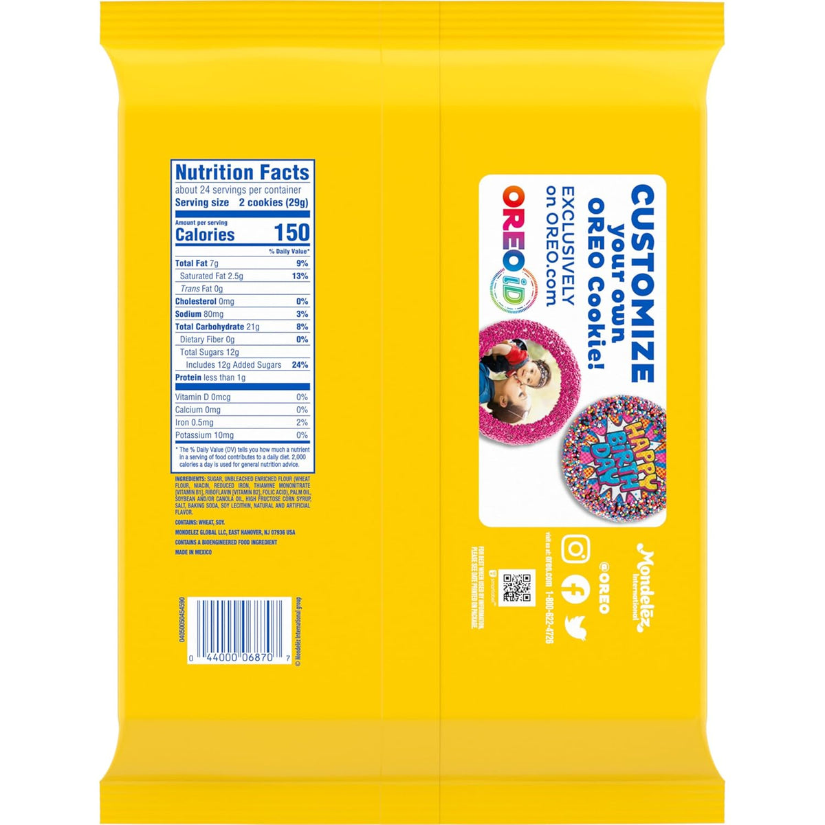 OREO Double Stuf Golden Sandwich Cookies Holiday Hostess Gift, Party Size Resealable 24.95 oz