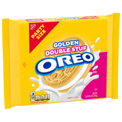 OREO Double Stuf Golden Sandwich Cookies Holiday Hostess Gift, Party Size Resealable 24.95 oz