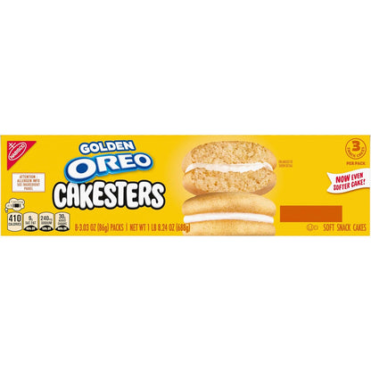 OREO Golden Cakesters – Break Room and Conference Room Snack Packs for the Whole Team, Individually Wrapped 8-Pack
