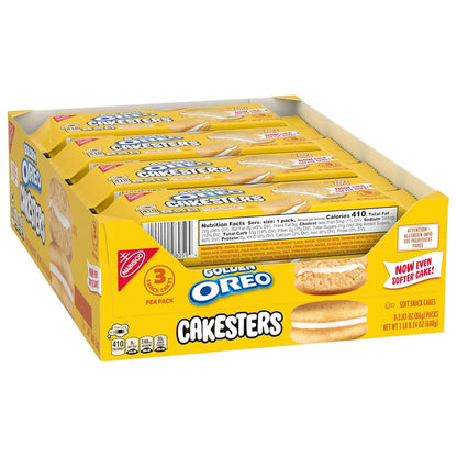 OREO Golden Cakesters – Break Room and Conference Room Snack Packs for the Whole Team, Individually Wrapped 8-Pack