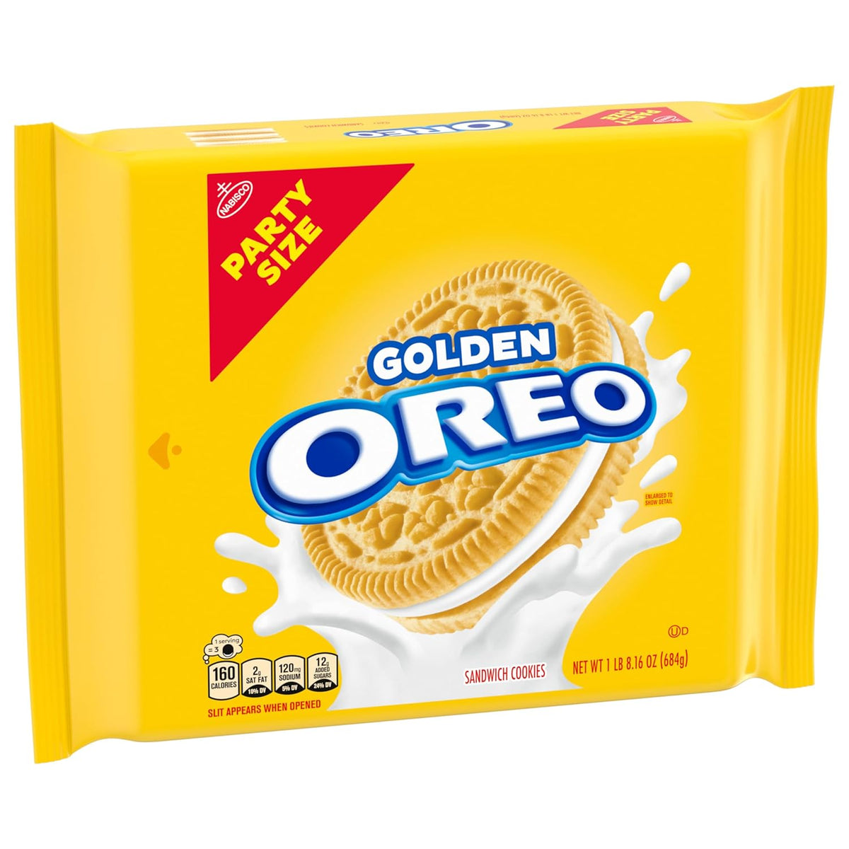 OREO Golden Sandwich Cookies 24.16 oz Resealable Pouch – Thoughtful Party Contribution for Potlucks and Get-Togethers