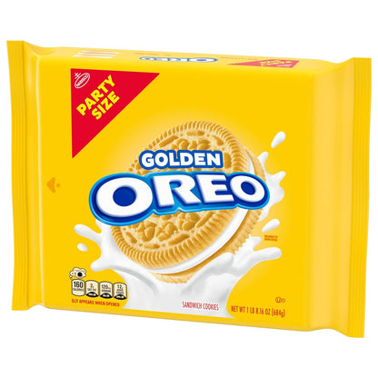 OREO Golden Sandwich Cookies 24.16 oz Resealable Pouch – Thoughtful Party Contribution for Potlucks and Get-Togethers