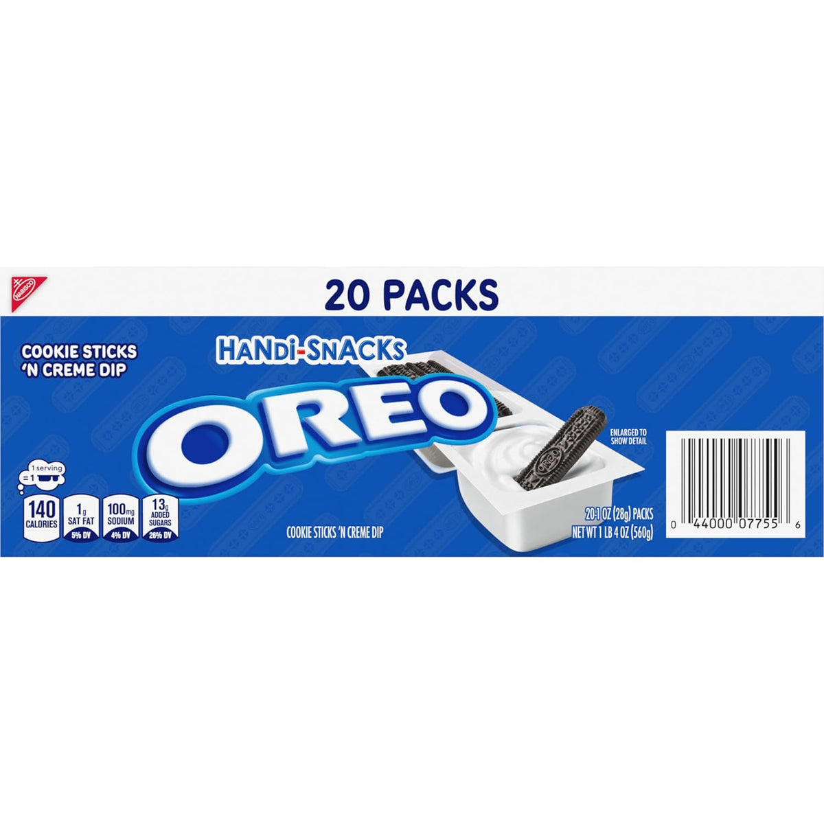 OREO Handi-Snacks Cookie Sticks and Creme Dip Lunchbox Treats for Picky Eaters, After-School Snack Stash, and Family Road Trips, 20 Packs