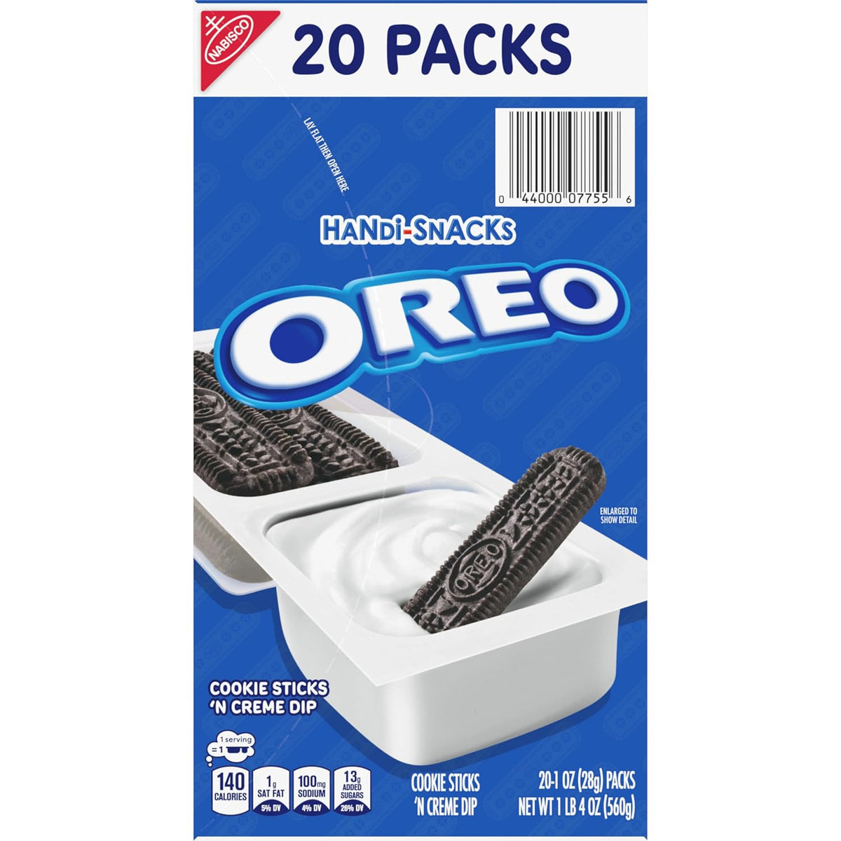 OREO Handi-Snacks Cookie Sticks and Creme Dip Lunchbox Treats for Picky Eaters, After-School Snack Stash, and Family Road Trips, 20 Packs