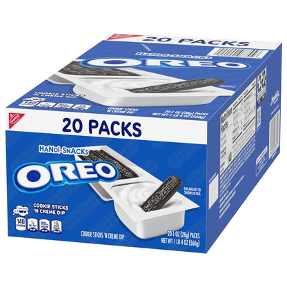 OREO Handi-Snacks Cookie Sticks and Creme Dip Lunchbox Treats for Picky Eaters, After-School Snack Stash, and Family Road Trips, 20 Packs