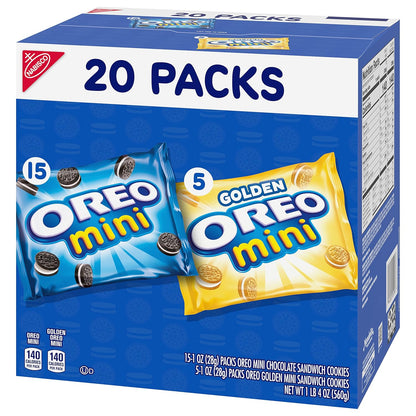 OREO Mini Mix Sandwich Cookies Variety Pack Birthday Gift for Kids Party Favors, Pre Portioned Snack Bags