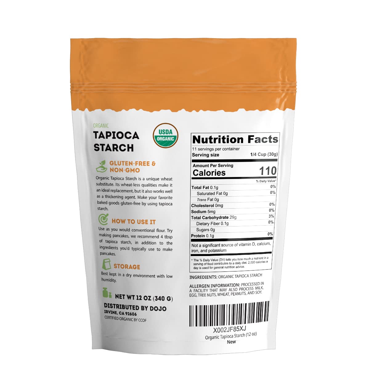 organic and non-gmo certified cassava-derived starch