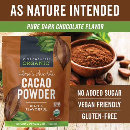 Organic Cacao Powder – Resealable Pouch for Organized, Effortless Daily Smoothie Stations