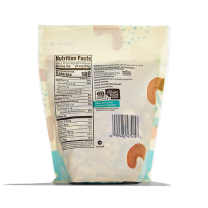 organic cashews are roasted with organic expeller-pressed canola oil