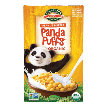organic corn puff base flavored with organic peanut butter