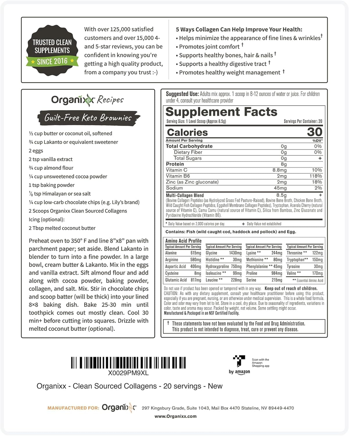 Organixx Clean Sourced Collagen Peptides – Premium Aging Support Gift for Wife, Clean Sourced Multi Collagen Stick Packs
