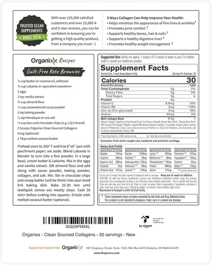 Organixx Clean Sourced Collagen Peptides – Premium Aging Support Gift for Wife, Clean Sourced Multi Collagen Stick Packs