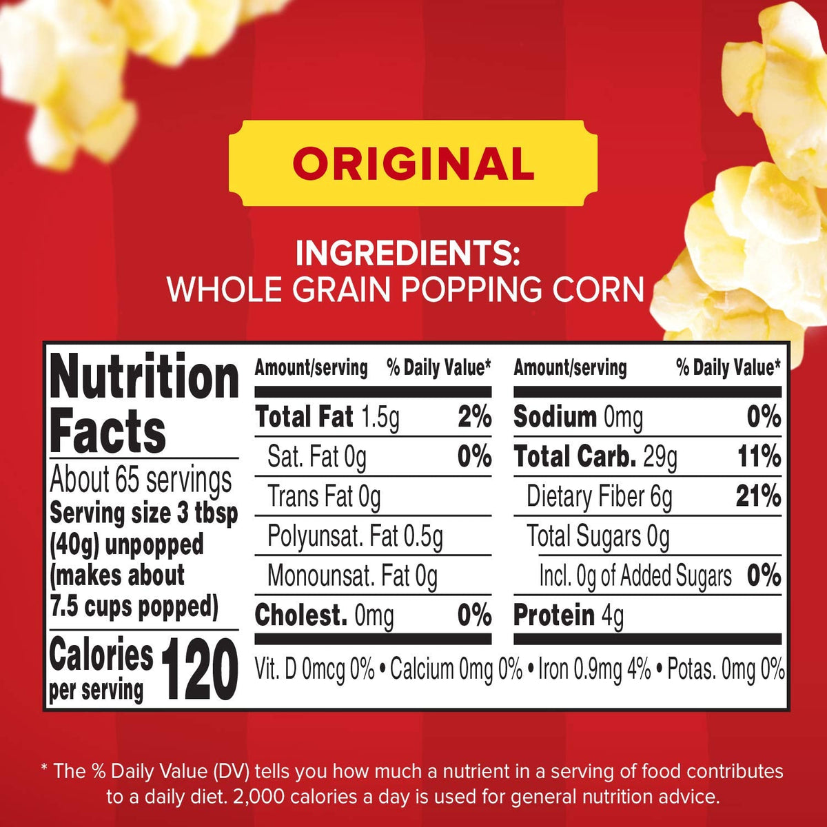 original yellow unpopped gourmet kernels