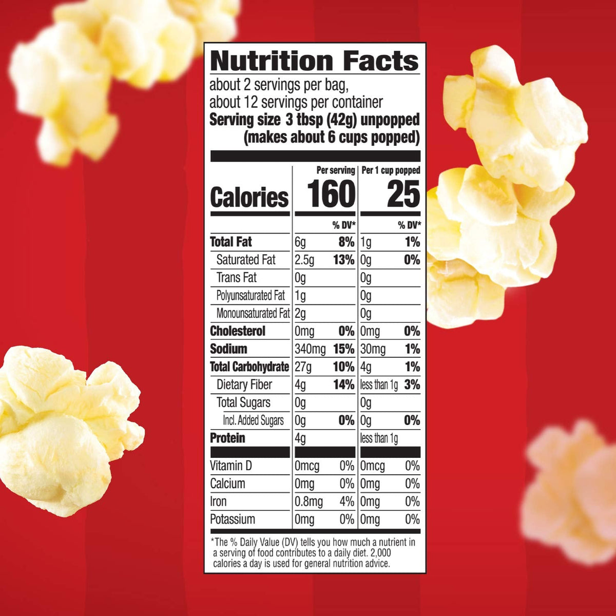 Orville Redenbacher's Popcorn Light Butter 2.69 oz, 6 Pack – Microwave Ready Whole Grain Snack for Home Office and Study Sessions