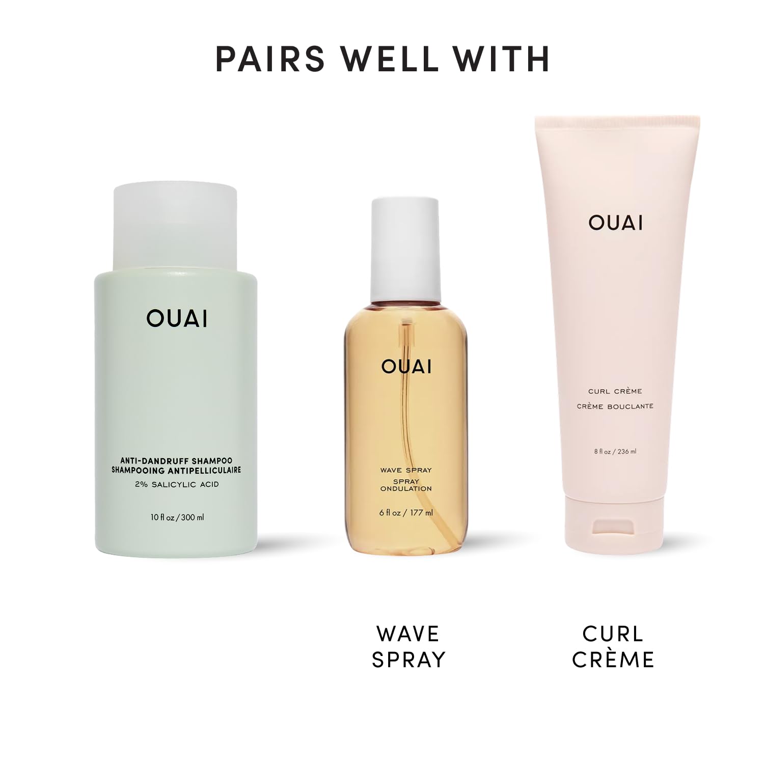 OUAI Anti Dandruff Shampoo – Quiet, Sulfate-Free Wash for the Understated Vanity Setup, 10 Fl Oz