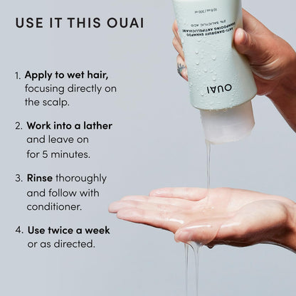 OUAI Anti Dandruff Shampoo – Quiet, Sulfate-Free Wash for the Understated Vanity Setup, 10 Fl Oz