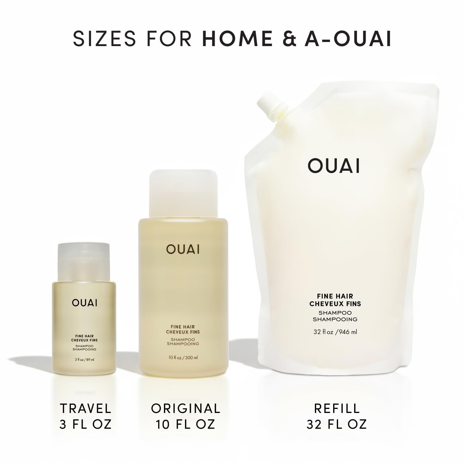 OUAI Fine Hair Shampoo - Valentine's Day Gift for the Person with Fine Hair, Italian Lemon Scented Strengthening Shampoo