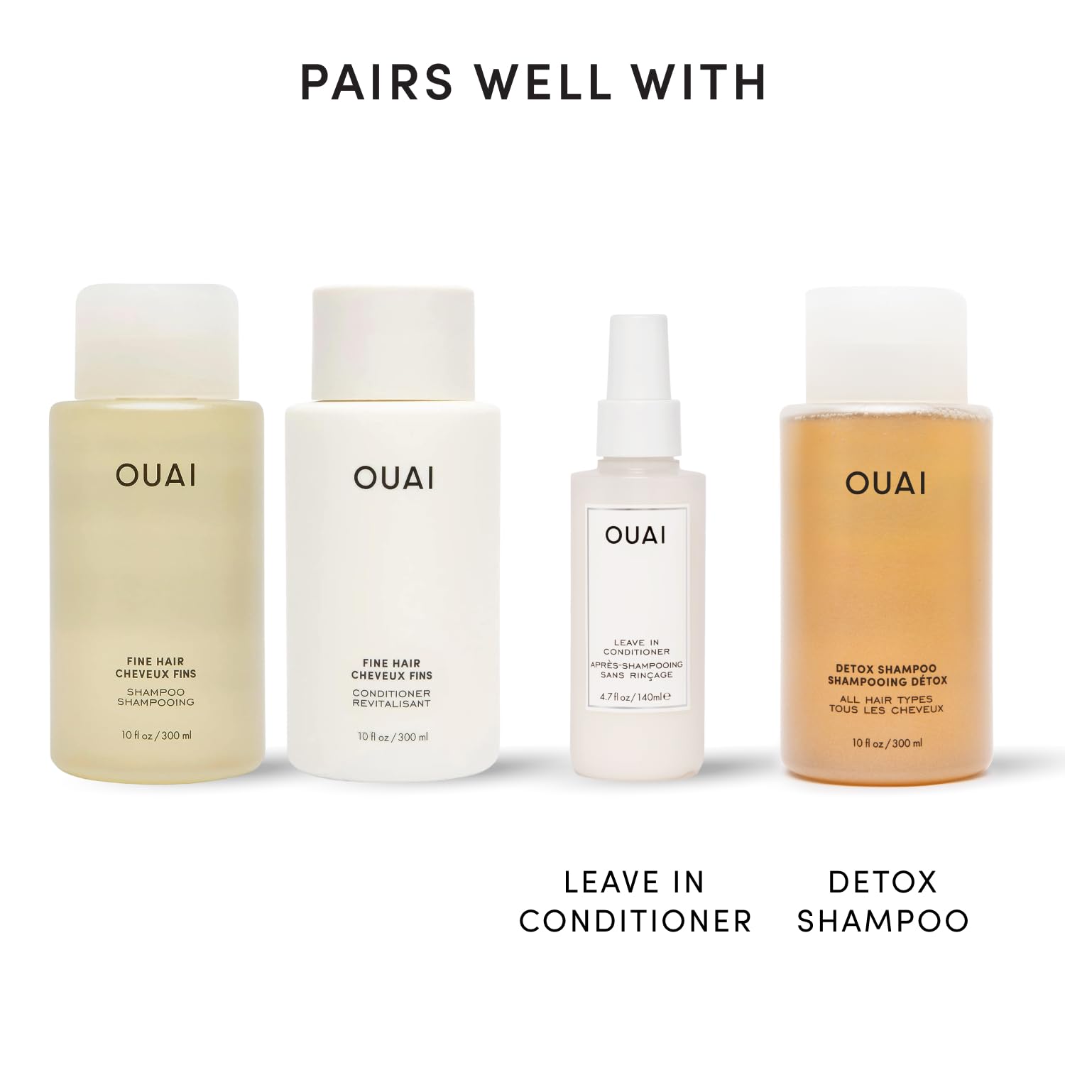 OUAI Fine Volumizing Shampoo and Conditioner Duo - Streamlined Two-Step for the Less-Is-More Shower