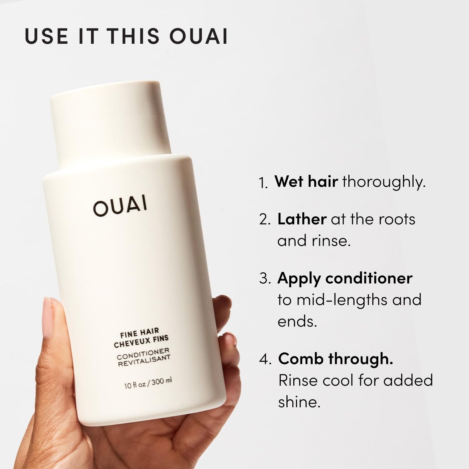 OUAI Fine Volumizing Shampoo and Conditioner Duo - Streamlined Two-Step for the Less-Is-More Shower