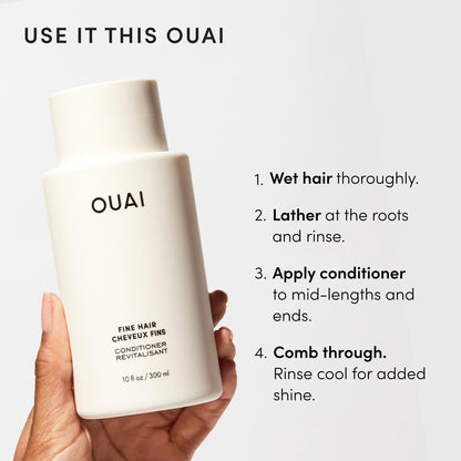 OUAI Fine Volumizing Shampoo and Conditioner Duo - Streamlined Two-Step for the Less-Is-More Shower