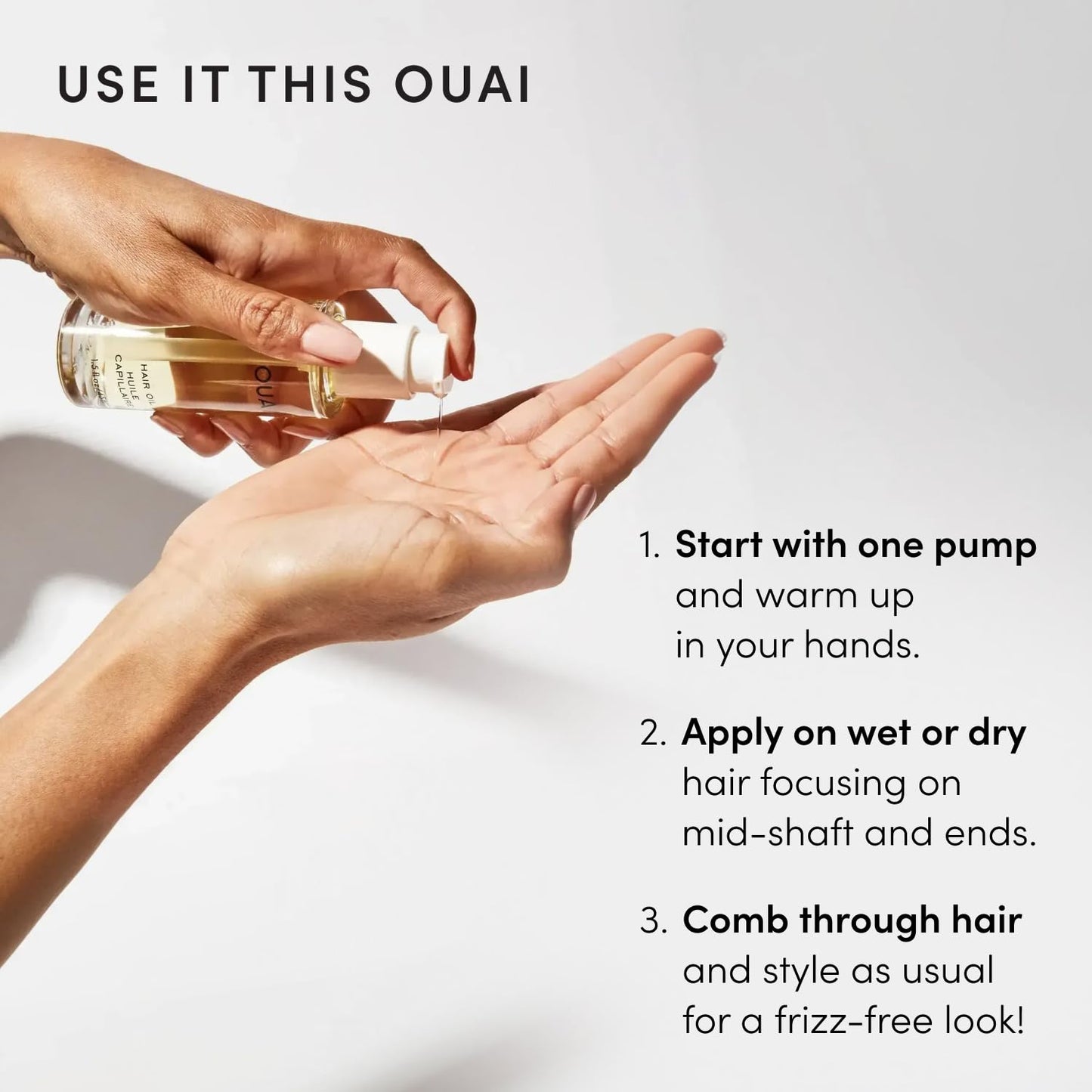 OUAI Hair Oil - Clean Formula Heat Protectant Safe Around Kids and Shared Bathrooms