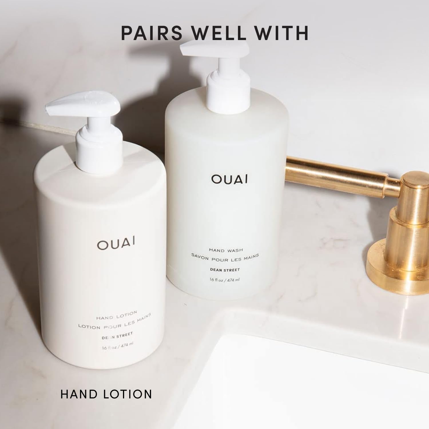 OUAI Hand Wash, Dean Street - Soothing Hand Cleanser for Meditation Space Sink, Sensory Self-Care Soap