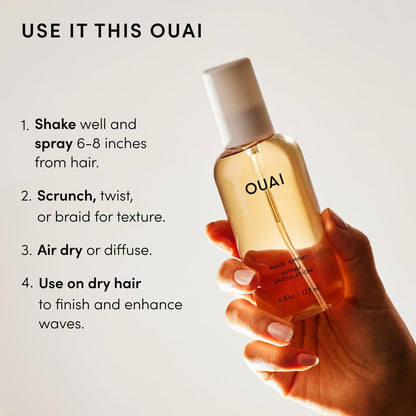 OUAI Wave Spray Clean Beauty Pick - Paraben-Free Texture Mist for the Ingredient-Conscious Wellness Routine (3 fl oz)