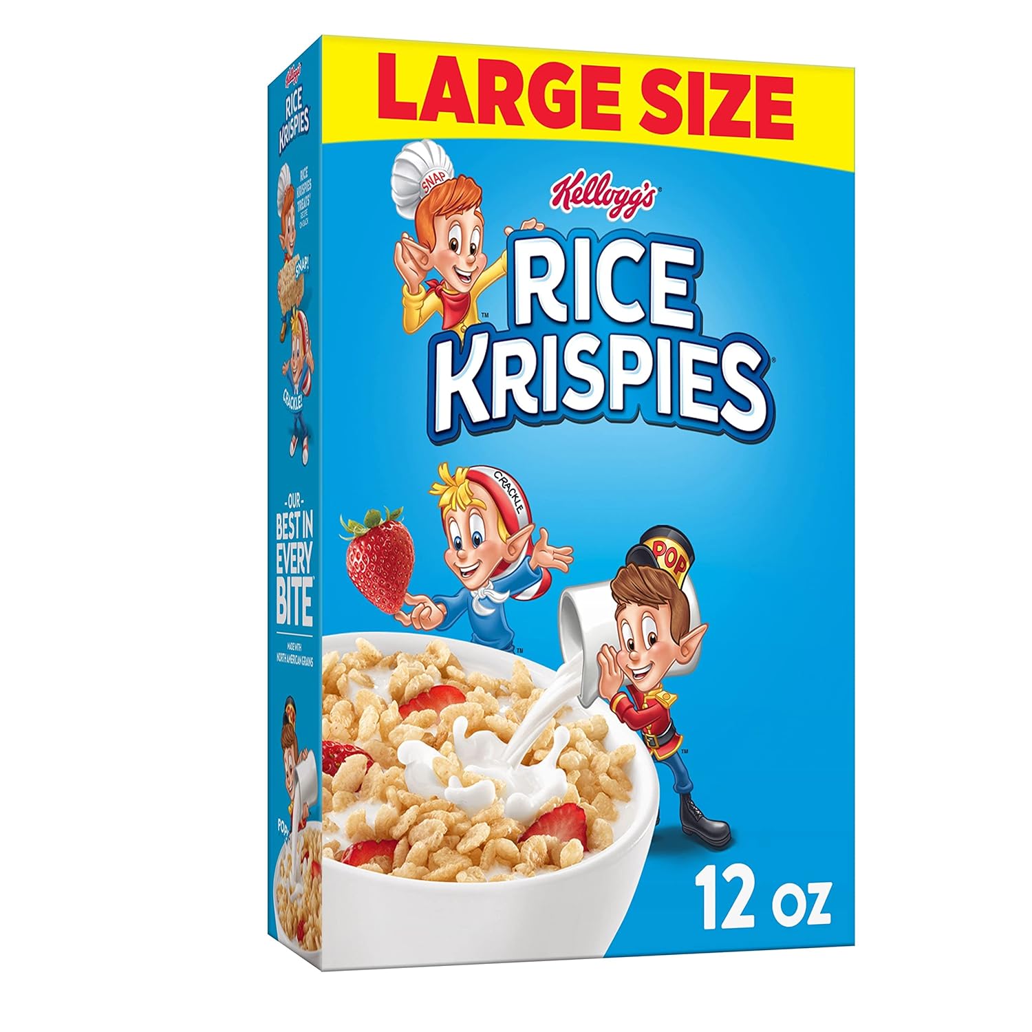 oven-toasted puffed rice delivering the signature snap, crackle, and pop crunch
