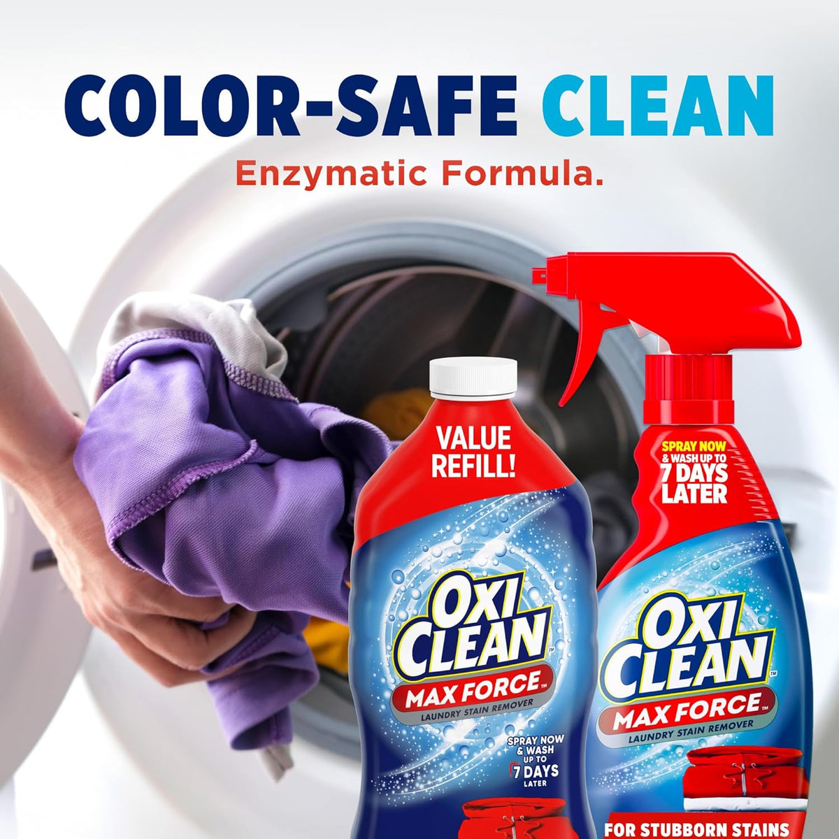 OxiClean Max Force Stain Remover Spray – No Bleach or Phosphates Pre-Treat for All Machine-Washable Fabrics, 48 fl oz Refill