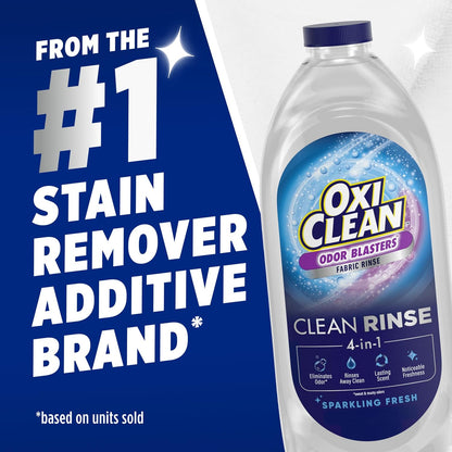 OxiClean Odor Blasters Fabric Rinse – Travel-Friendly Odor Eliminator for Hiking Clothes and Outdoor Linens, Concentrated 2 fl oz Dose, 50 fl oz